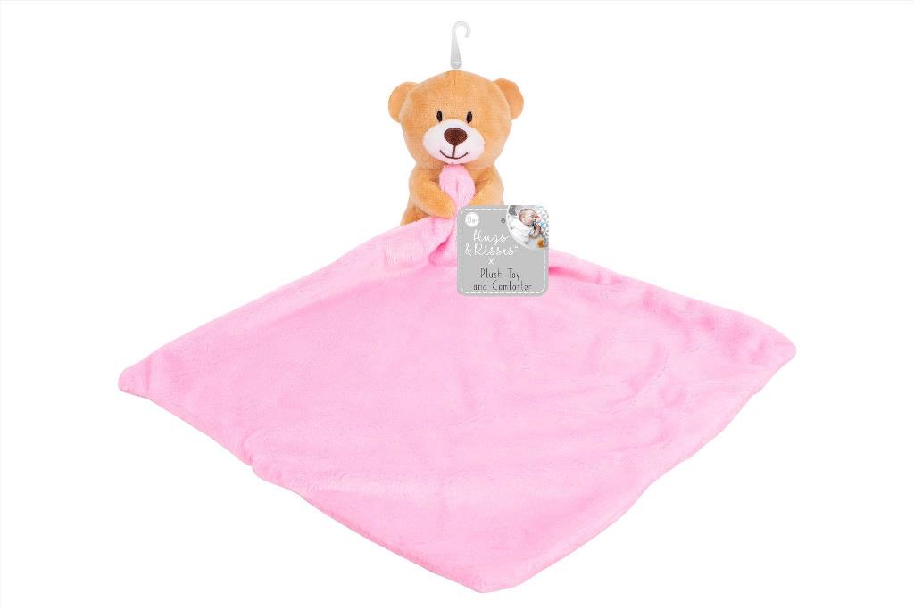 Pink hotsell teddy comforter