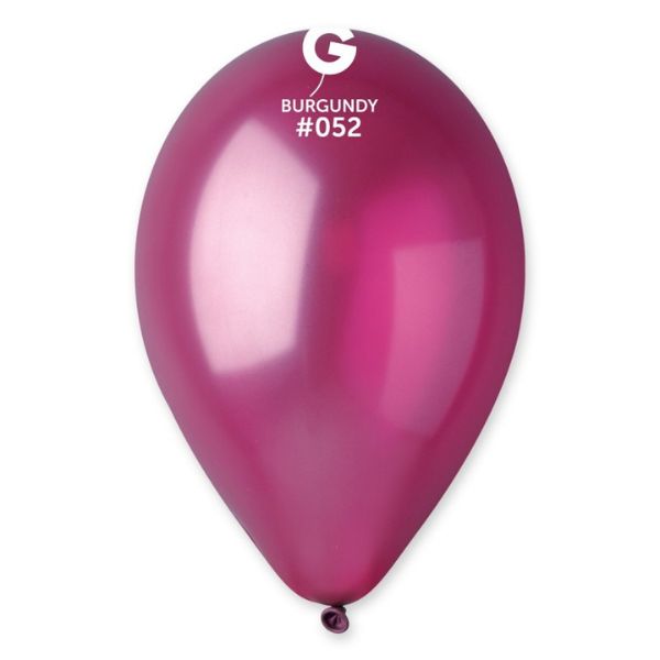 Gemar 13" Pack 50 Latex Balloons Metallic Burgundy #052 - Click Image to Close