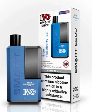 IVG Smart 5500 Blue Raspberry Ice Disposable Vape Kit