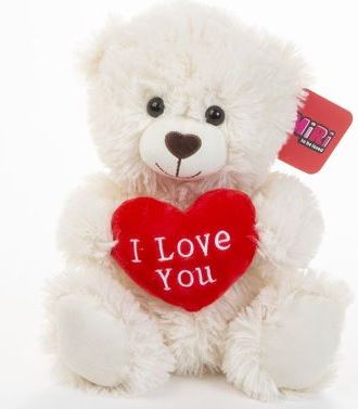 25cm I Love You Heart Bear Cream