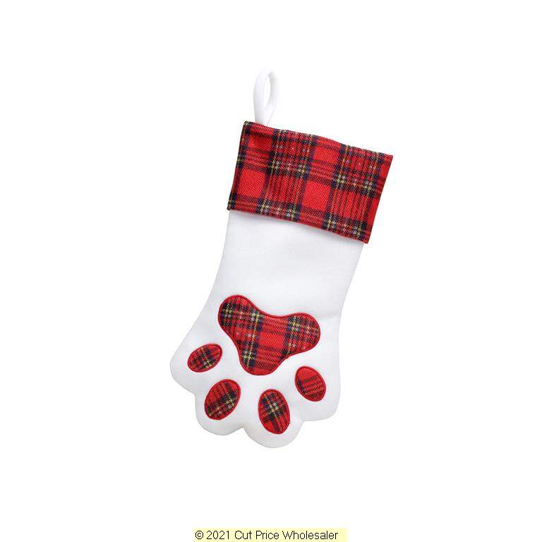 paw shaped christmas stocking