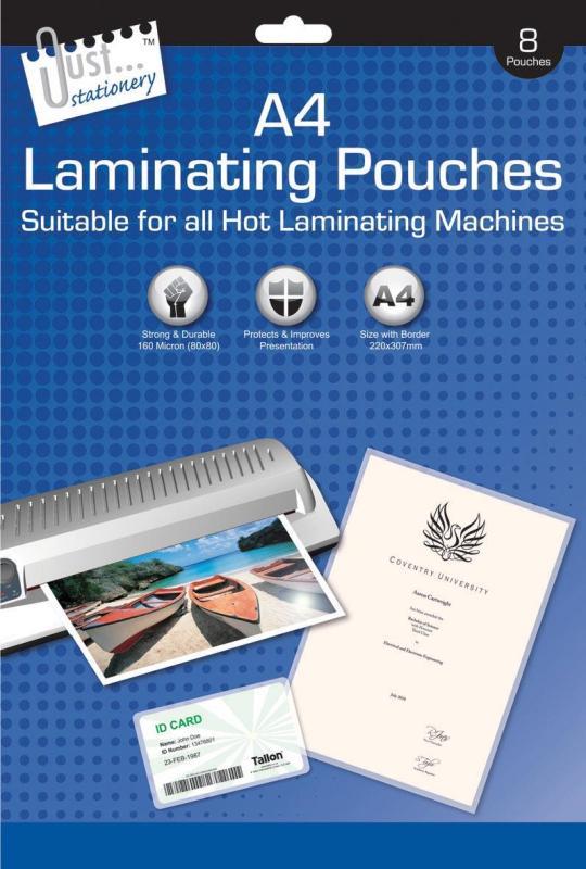 Laminating Pouches A4 8 Pack - Click Image to Close