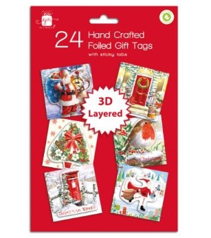 Traditional Foiled Gift Tags 24 Pack