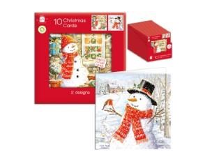 Christmas Cards Mini Square Snowman 10pack