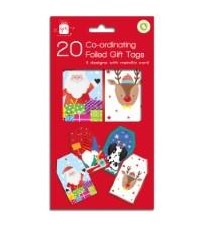 Christmas Co-ord Santa & Friends Tags 20pk