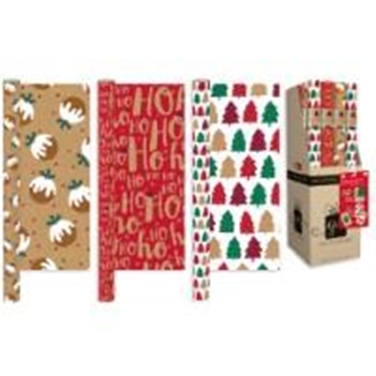 Christmas 2M Wrap Festive Kraft