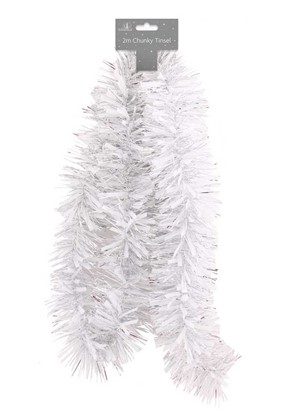 White And Silver Tinsel Garland