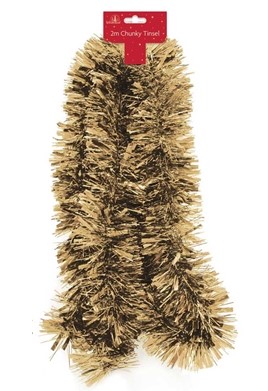 Christmas Chunky Gold Tinsel 2m