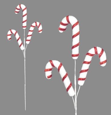 Christmas Candy Cane Pick Red & White 65cm